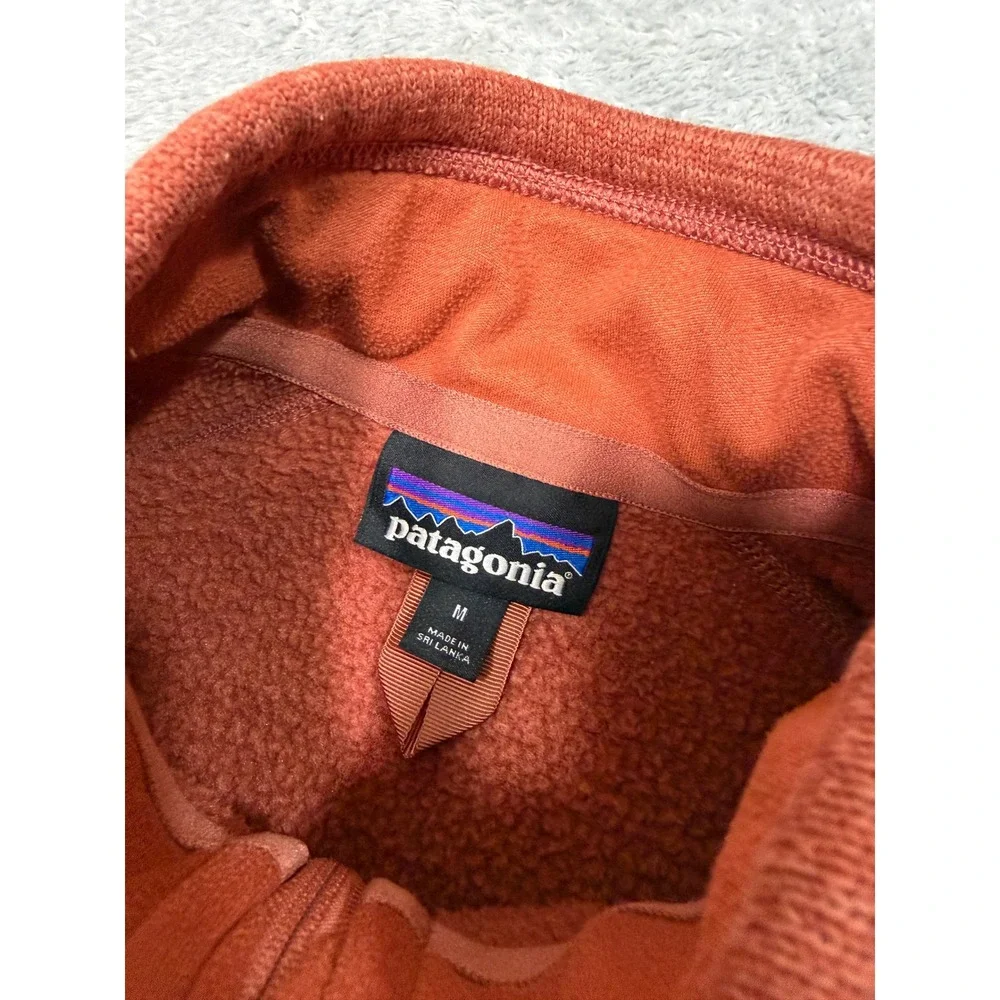Patagonia Jacket Womens Medium Orange Fleece Full Zip Outdoor Better Sweater